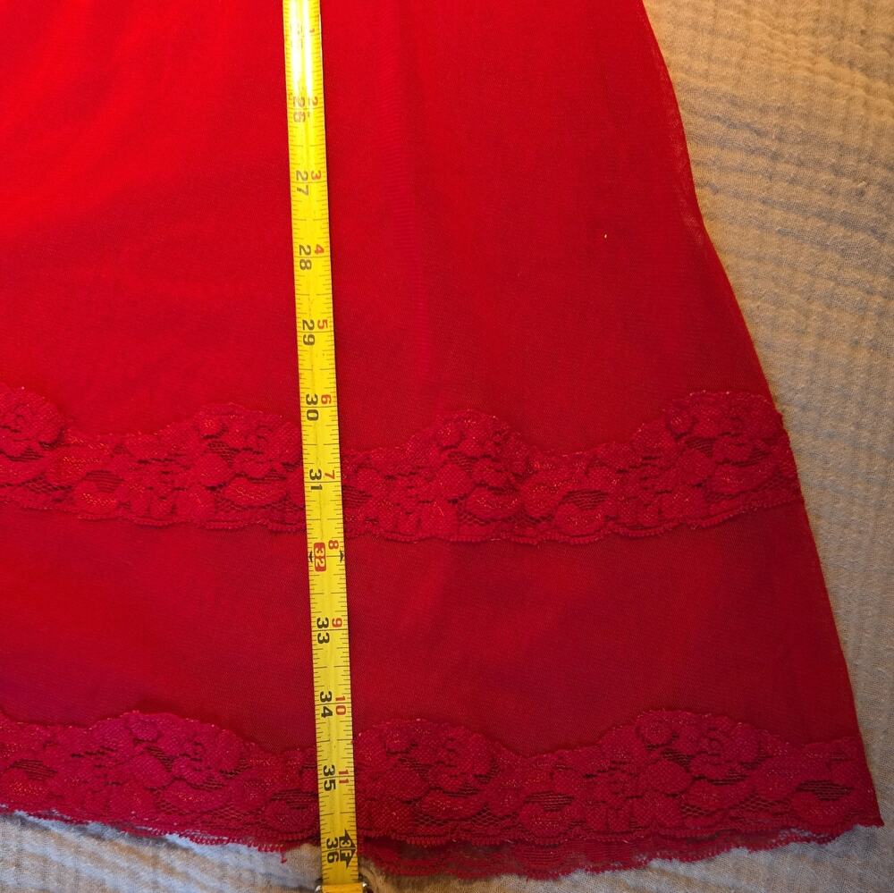 Cacique Red Lace Halter Babydoll Size 18/20 Lingerie Feminine Nightie Teddy Vtg